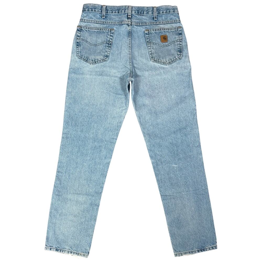Vintage Carhartt Traditional Fit Faded Blue Jeans 36x34 Blue Denim Workwear